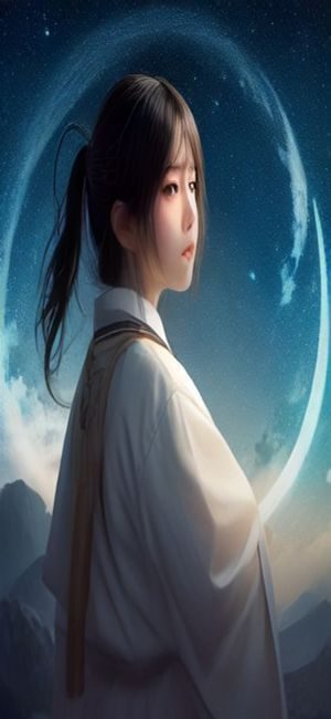 星空影院首页界面截图，展示推荐影片横向卡片与分类标签，背景深蓝主色